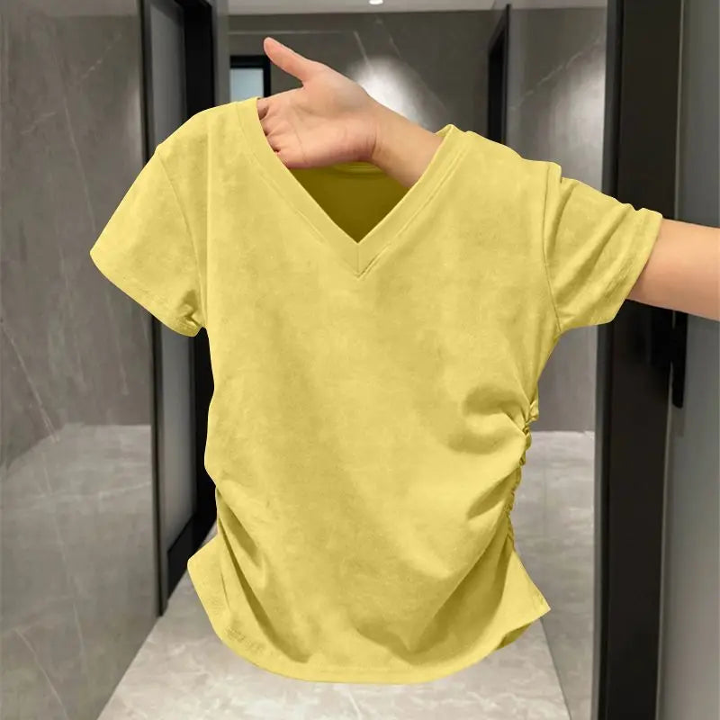 New summer women's American sexy top looks slim and high-end spicy girl short sleeved T-shirt   aesthetic clothes women clothing