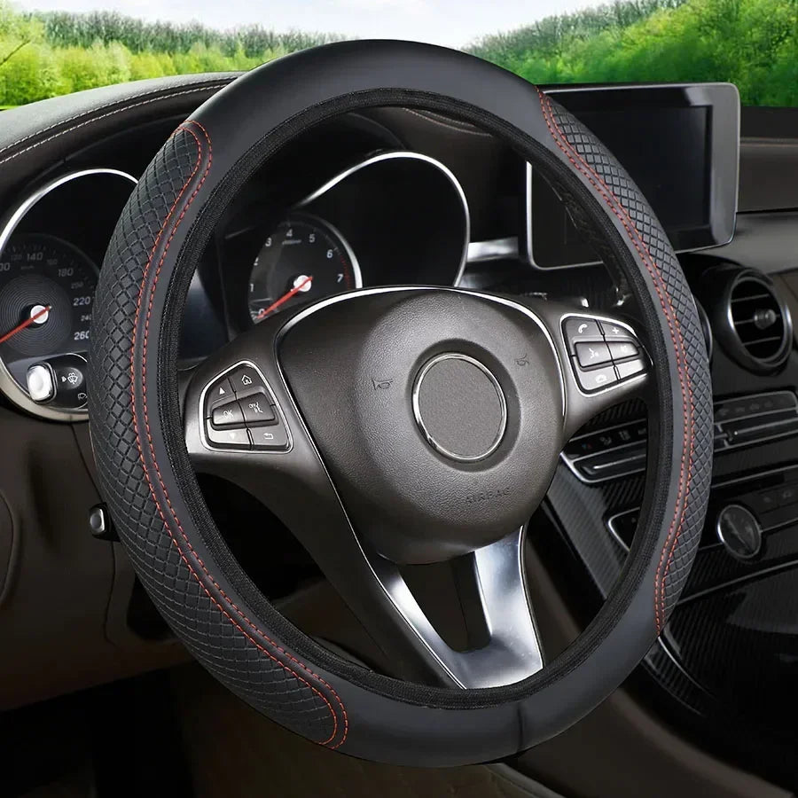 Steering Wheel Cover No inner circle Anti Slip Breathable Steering Cover Universal Microfiber Leather Steer Wheel Protector