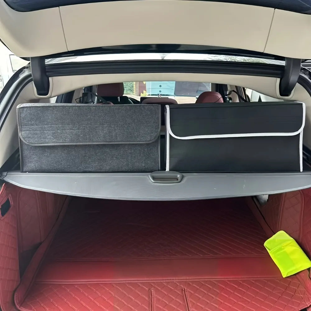 Car Storage Box, Portable, Foldable Car Trunk Organizer, Felt Cloth Storage Box, Car Interior Tidying Container, Car Organizer