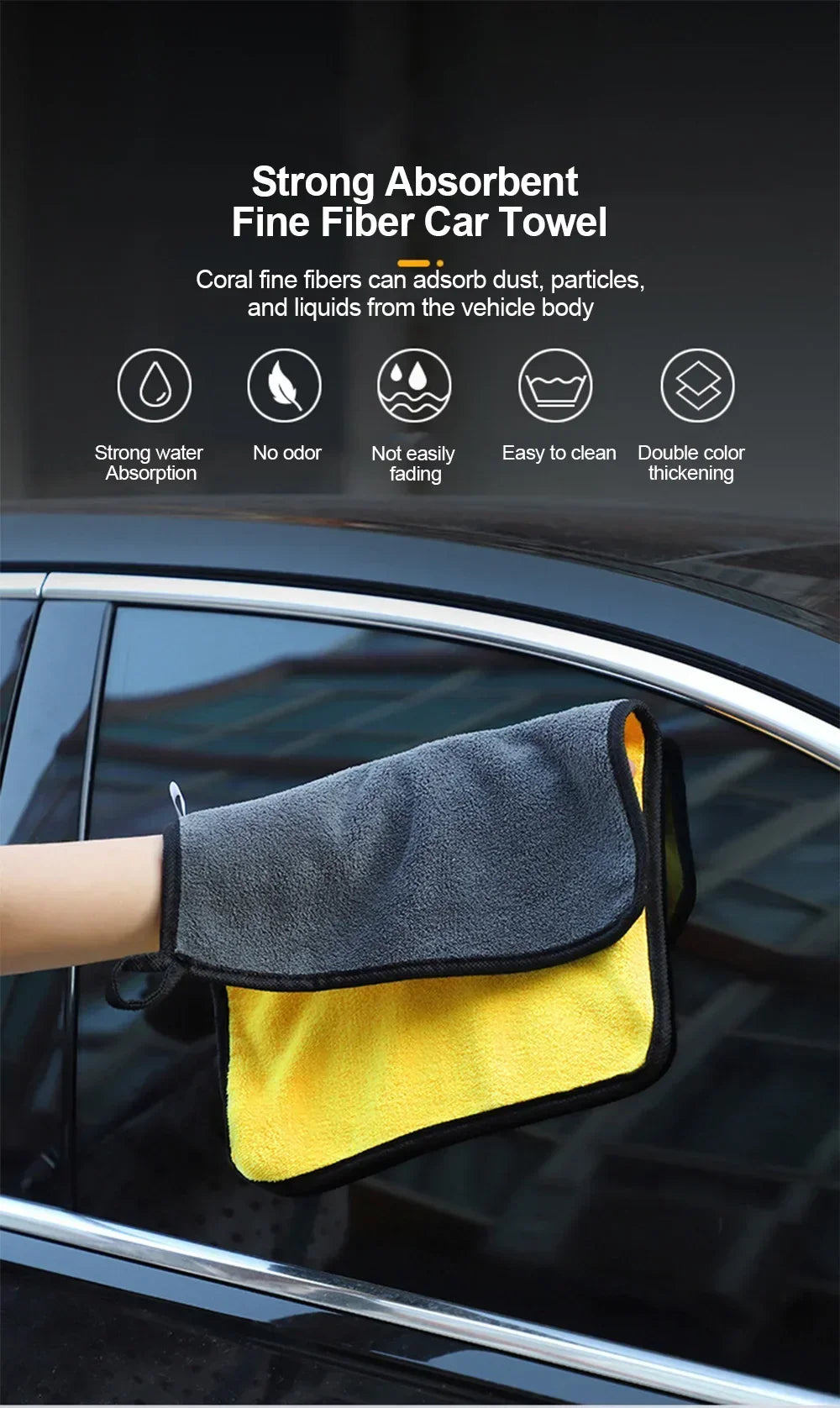 3/5/10Pcs Car Wash Microfiber Towel 30*30CM Car Cleaning Drying Cloth  Care Cloth Car Wash Towel  Kitchen Towel