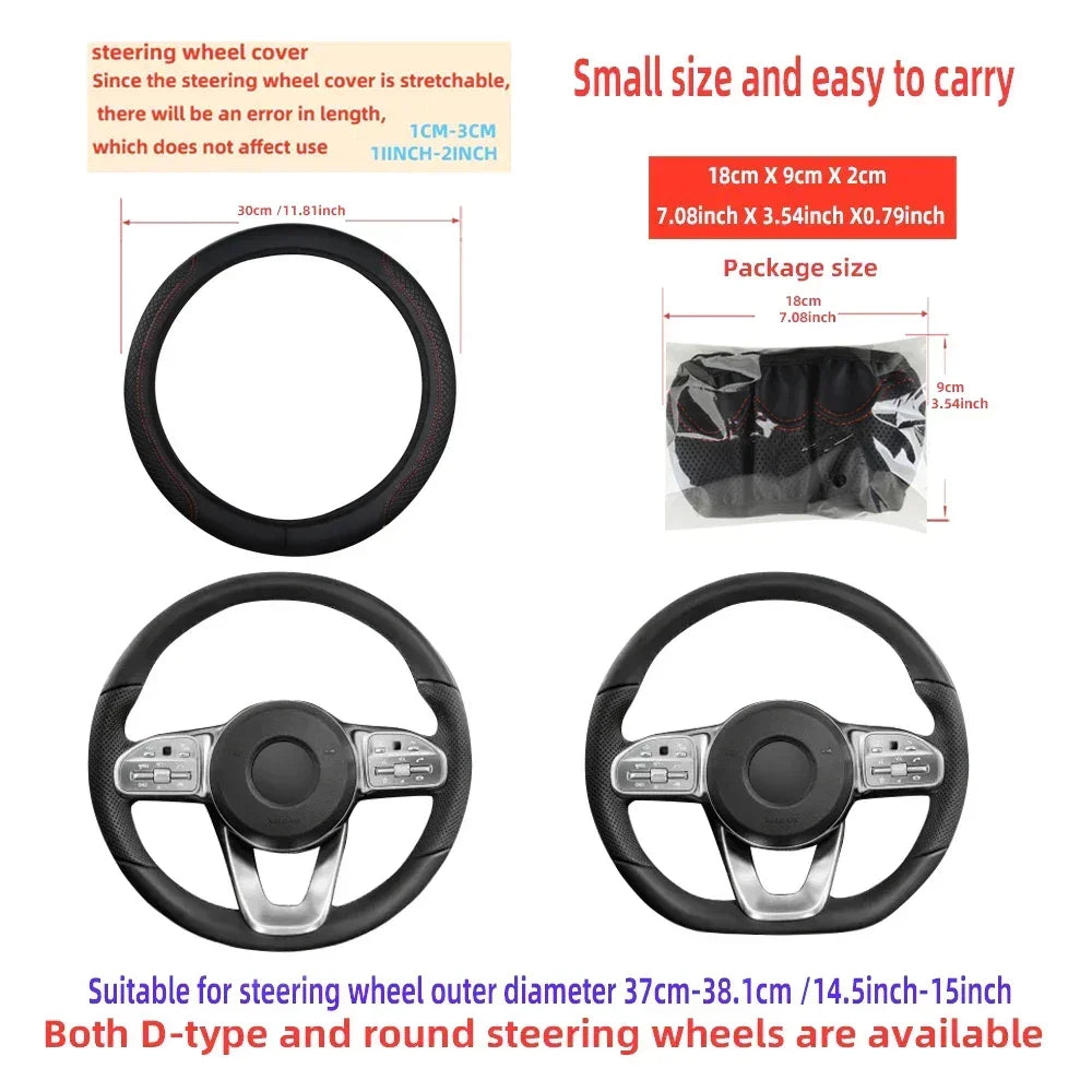Steering Wheel Cover No inner circle Anti Slip Breathable Steering Cover Universal Microfiber Leather Steer Wheel Protector