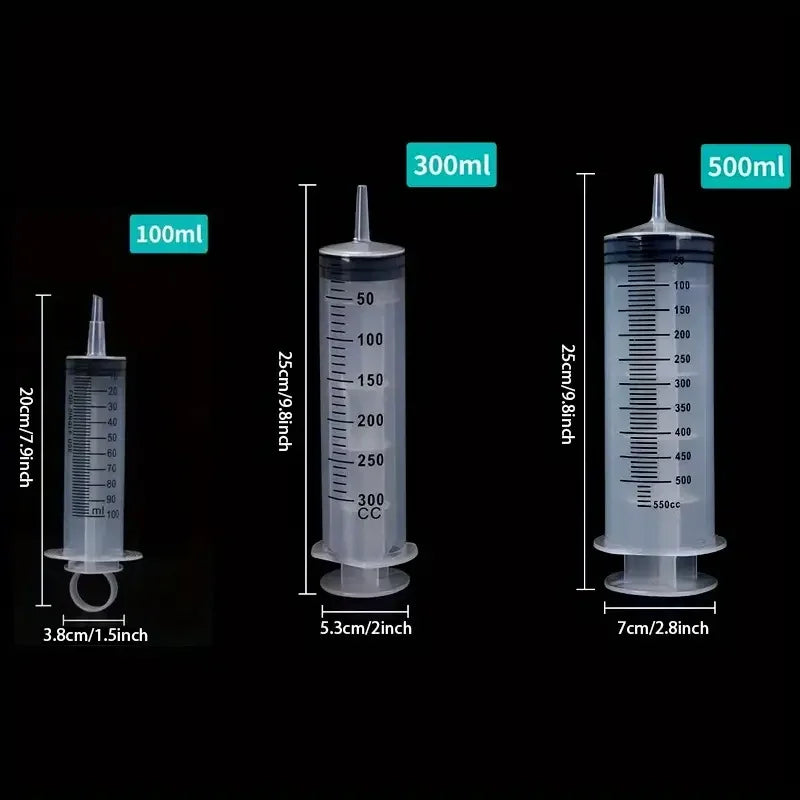 100/300/550ml Syringe Large Syringes Needle Barrel Oil Pump with Scale Oil Suction Vacuum Syringe Pistol Pump Extractor