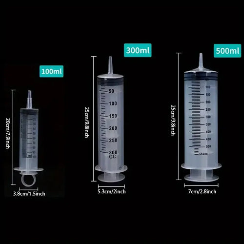 100/300/550ml Syringe Large Syringes Needle Barrel Oil Pump with Scale Oil Suction Vacuum Syringe Pistol Pump Extractor