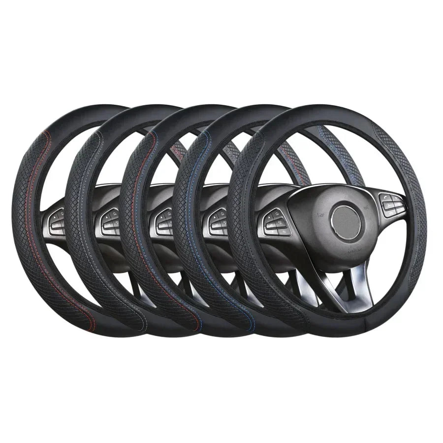 Steering Wheel Cover No inner circle Anti Slip Breathable Steering Cover Universal Microfiber Leather Steer Wheel Protector