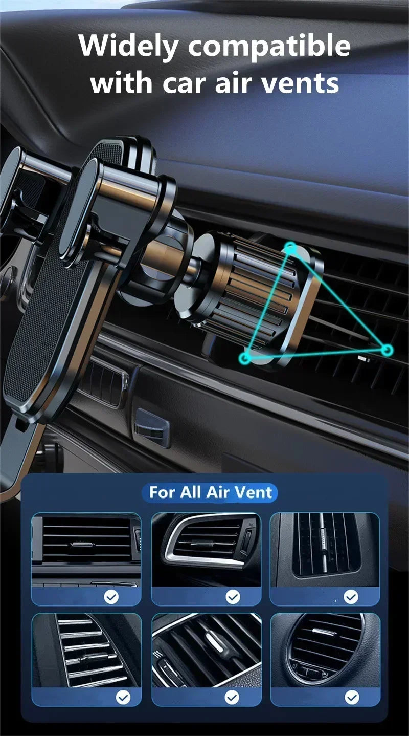 Car Air Outlet Clip Stand Car Phone Holder Smartphone Mount Gravity No Magnetic Support in Car For iPhone Xiaomi Samsung Huawei