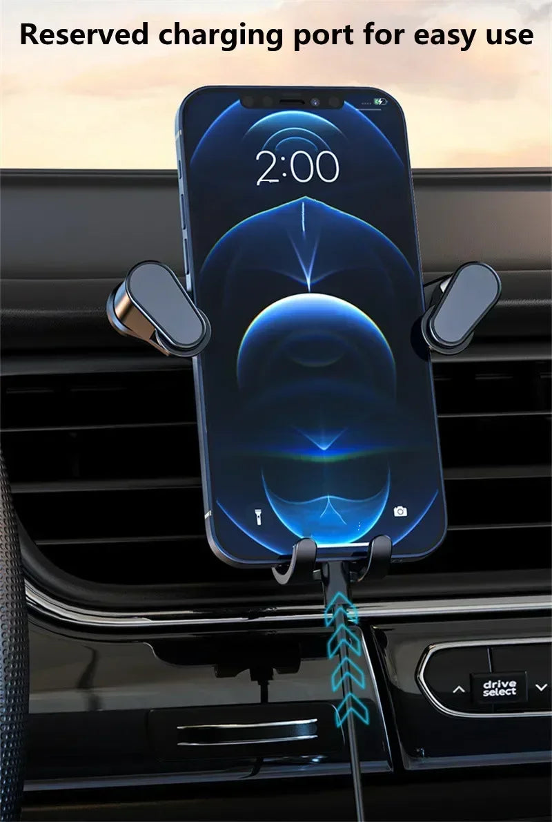 Car Air Outlet Clip Stand Car Phone Holder Smartphone Mount Gravity No Magnetic Support in Car For iPhone Xiaomi Samsung Huawei