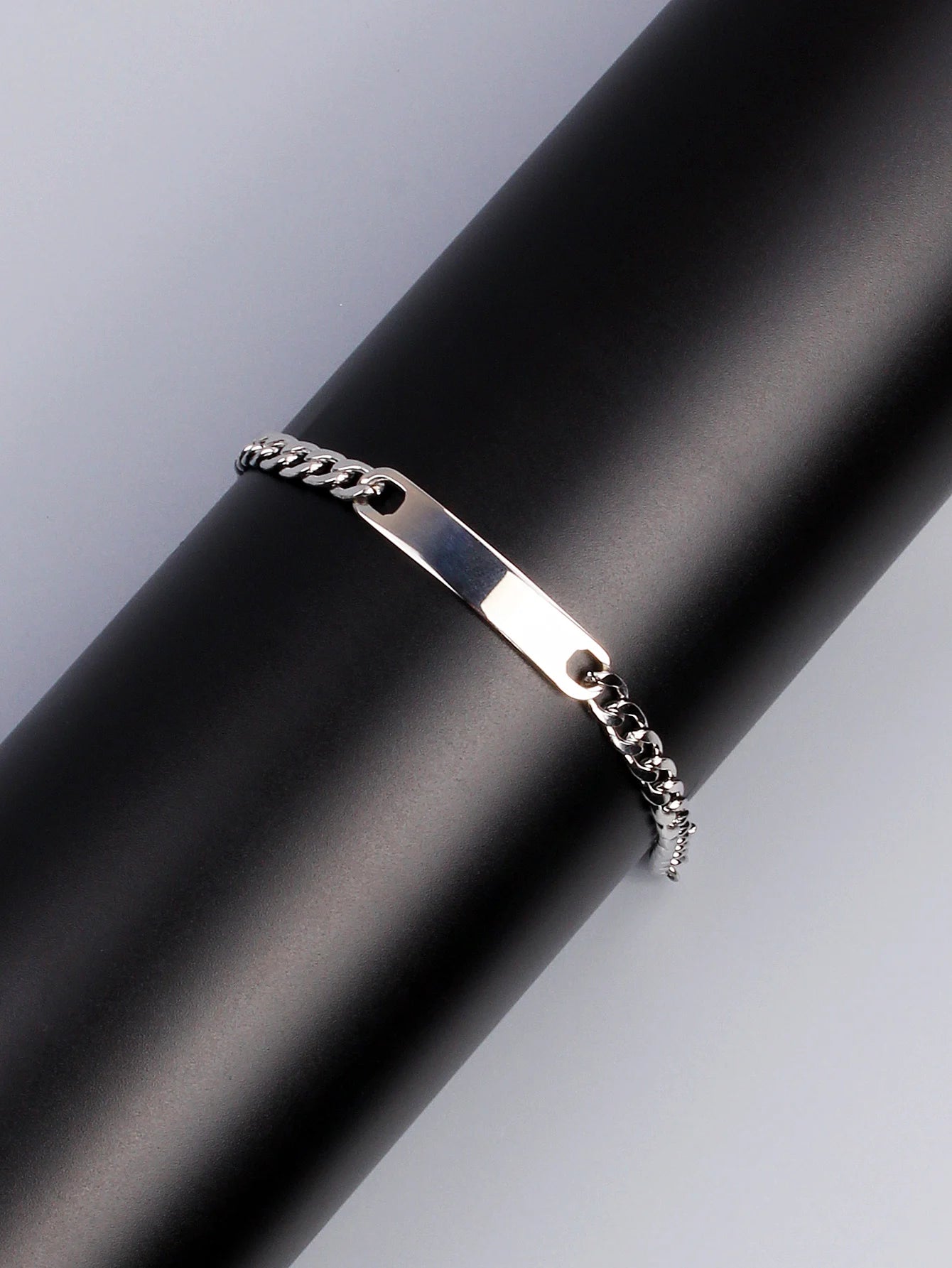 Stainless steel customized Name bracelet with engraved characters high polished stainless steel jewelry