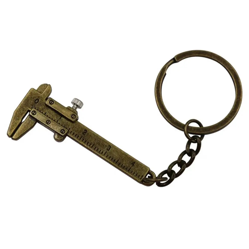 Mini Vernier Caliper Pocket Key Chain Keyring Ornaments Small 3D Movable Precision Measure Tool Accessories Slider Ruler Alloy