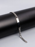Stainless steel customized Name bracelet with engraved characters high polished stainless steel jewelry