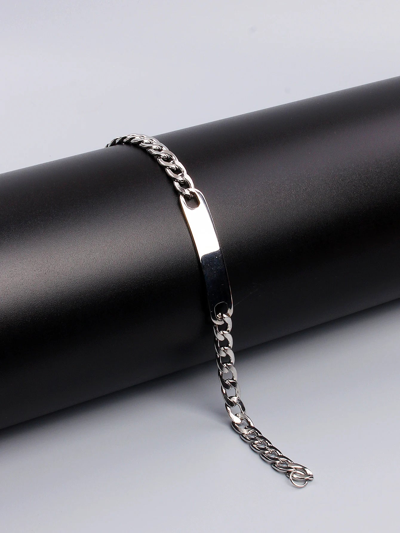 Stainless steel customized Name bracelet with engraved characters high polished stainless steel jewelry