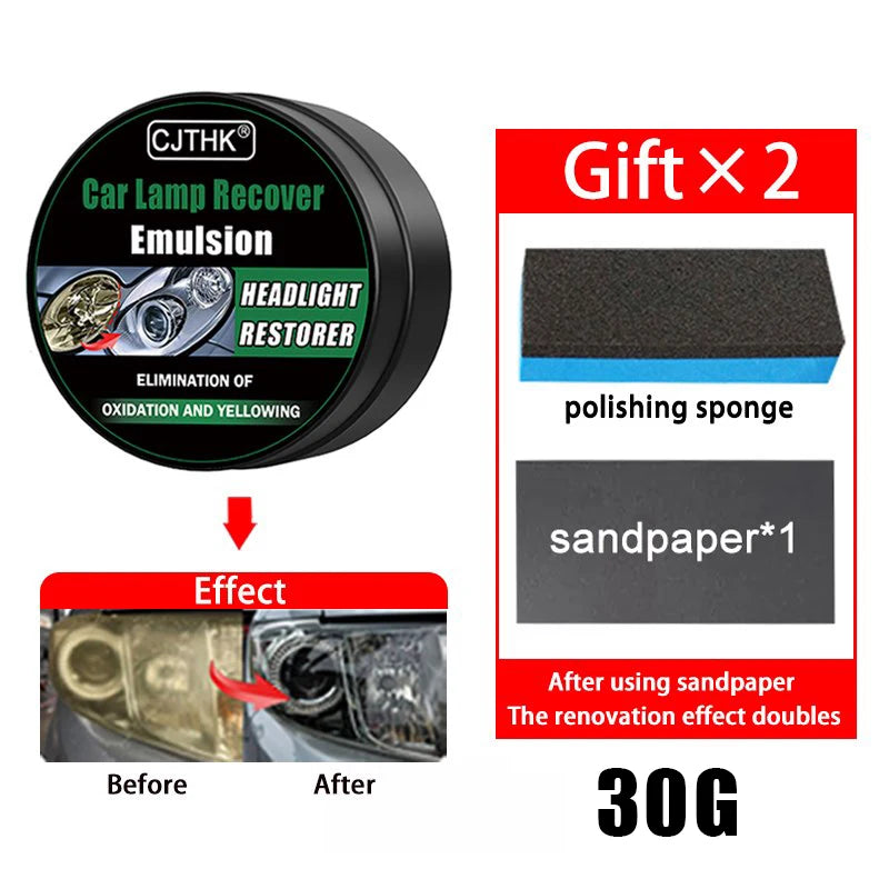 Car Headlight Restoration Polishing Kits Headlamp Scratch Remover Repair Cleaning Paste Remove Oxidation Headlight Polish Liquid