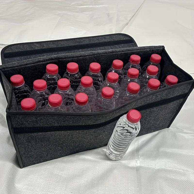 1-Pack Car Trunk Organizer: Foldable, ergonomic handle, for SUVs/sedans/trucks, durable fabric