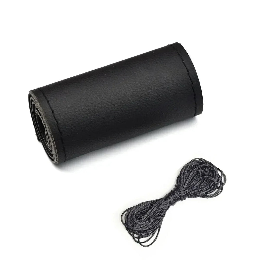 Car Steering Wheel Cover Needles And Braid Thread Artificial Leather Car Covers Suite 2 Color DIY Texture Soft Auto Accessories